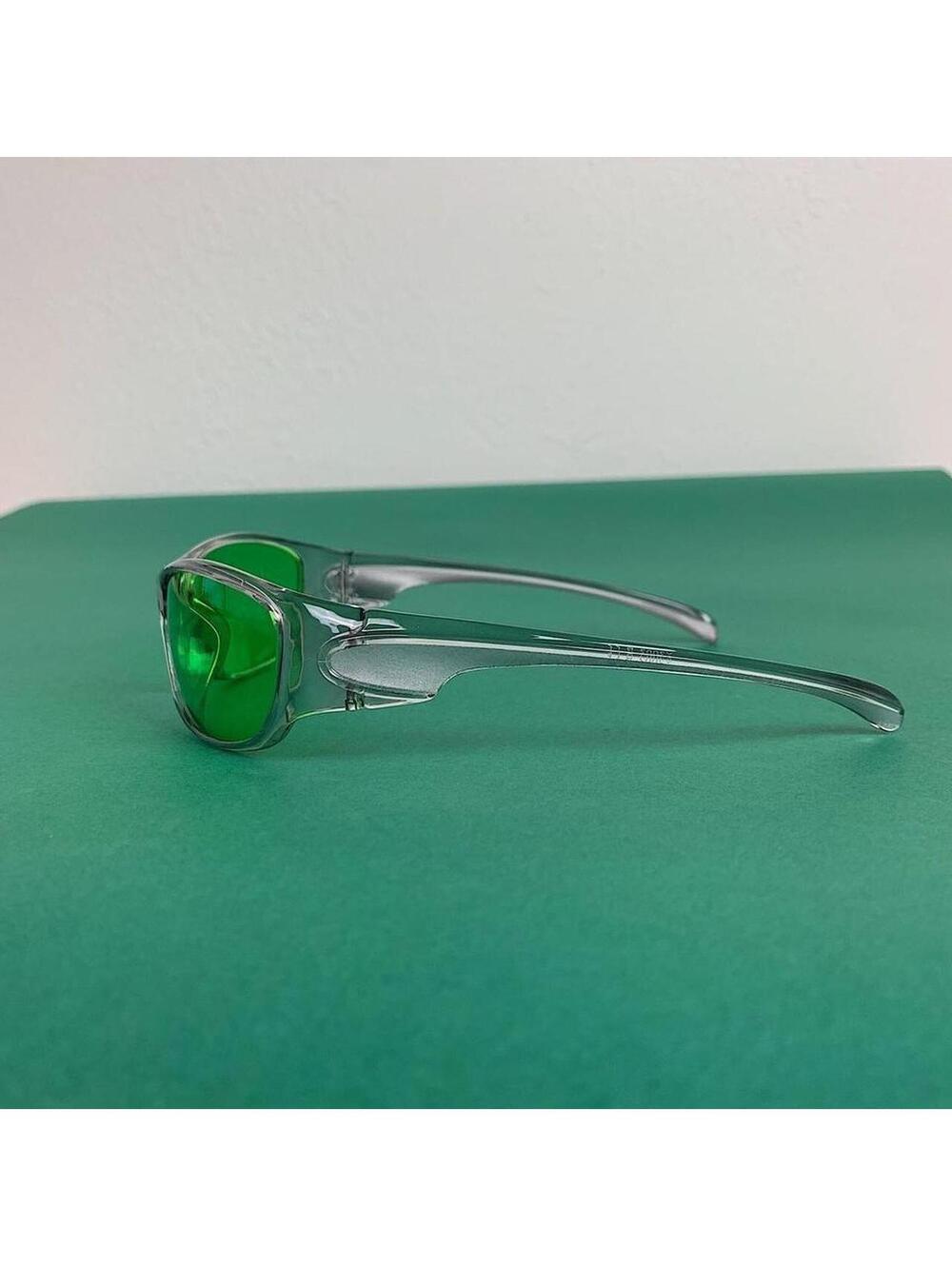 Cyber Futuristic Green Lenses sunglasses. Unisex - Picture 3 of 6